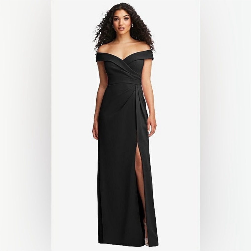 After Six CUFFED OFF-THE-SHOULDER PLEATED FAUX WRAP
MAXI DRESS(size 18) - Picture 3 of 10